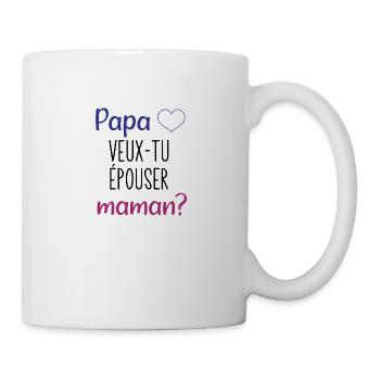 papa veux tu épouser maman - Mug blanc - blanc - Droite