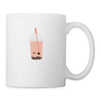 Kawaii Bubble Tea Pêche - Mug blanc - blanc - Droite
