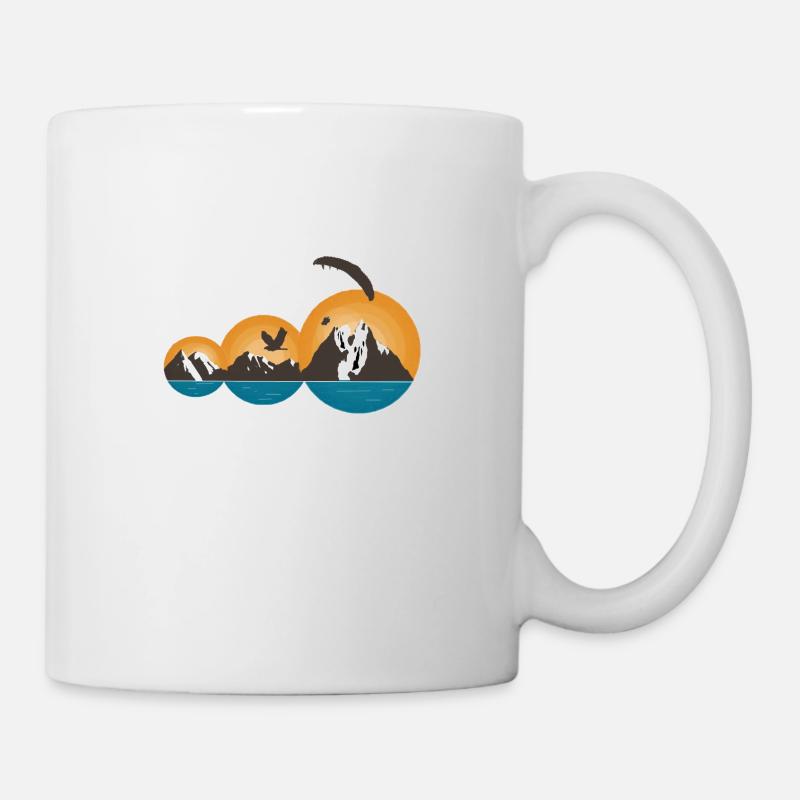 Paragliding Paragliding Mountains Vintage - Mug - white