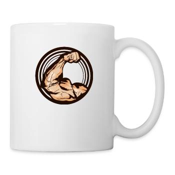 Arm Muskel biceps Logo Kraft Kraft - Tasse - Weiß - Rechts