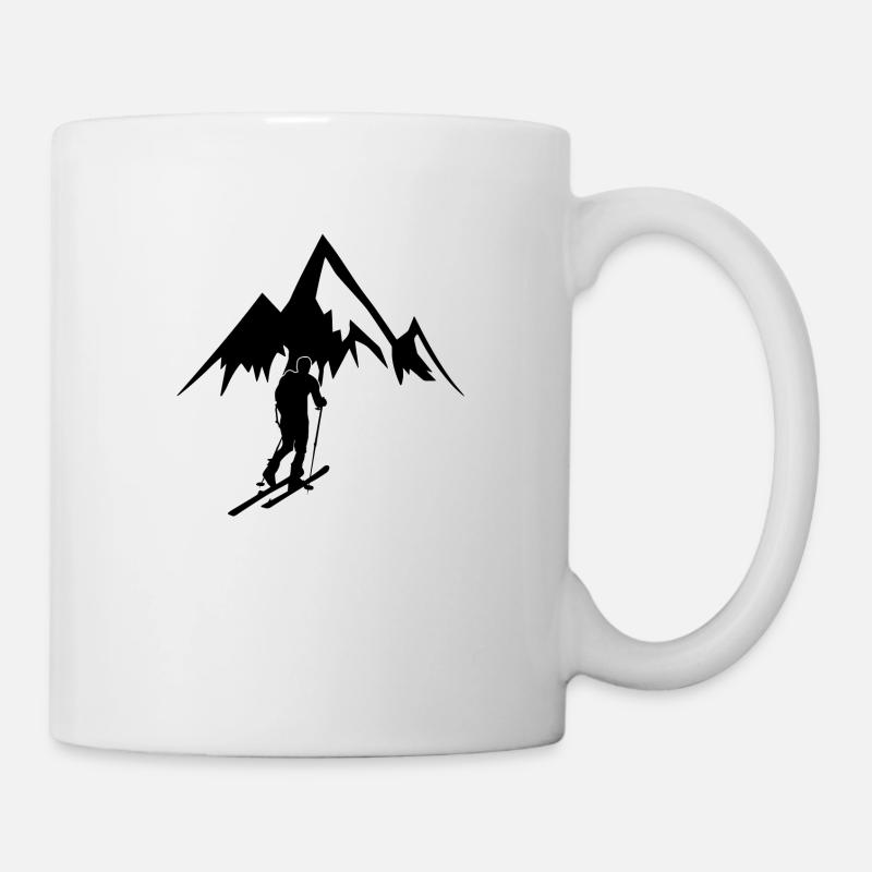 Skitour Touren Ski Geschenk Skiing Berg Wandern - Tasse - Weiß