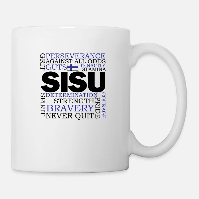 SISU Nord Cadeau pays scandinave drapeau - Mug blanc - blanc