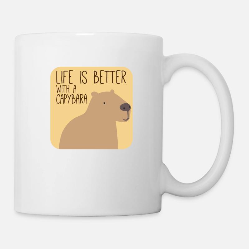 Motif Capibara pour mammifère propriétaire de capibara - Mug blanc - blanc