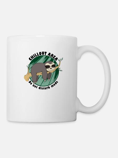 Faultier Chillen Nicht stören Schlafen Ausruhen - Tasse - Weiß