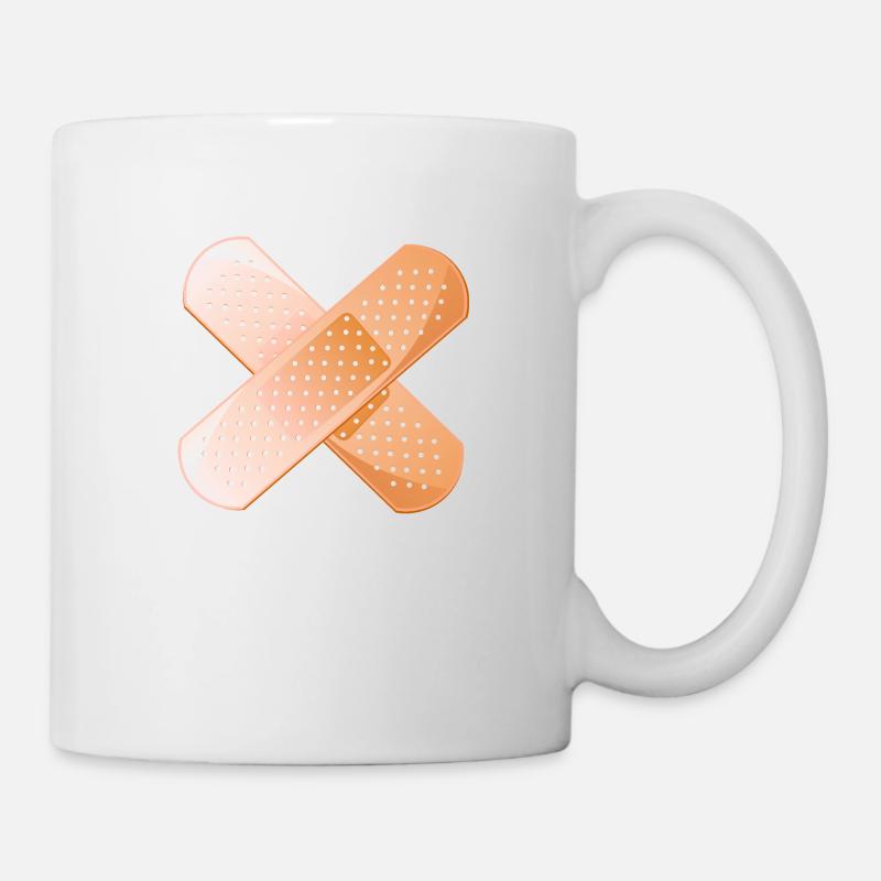 pansement pensement croise - Mug blanc - blanc