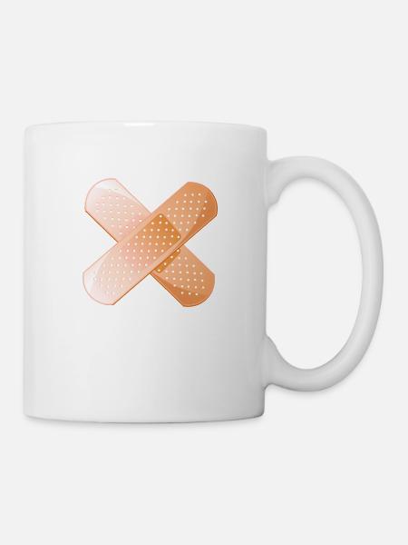 pansement pensement croise - Mug blanc - blanc