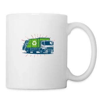 J’aime les camions poubelles Idée cadeau - Mug blanc - blanc - Droite