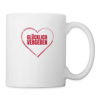 GLÜCKLICH VERGEBEN - Tasse - Weiß - Rechts