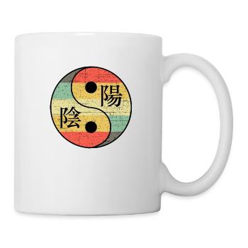 Yin und Yang mit Chinesischen Schriftzeichen - Tasse - Weiß - Rechts