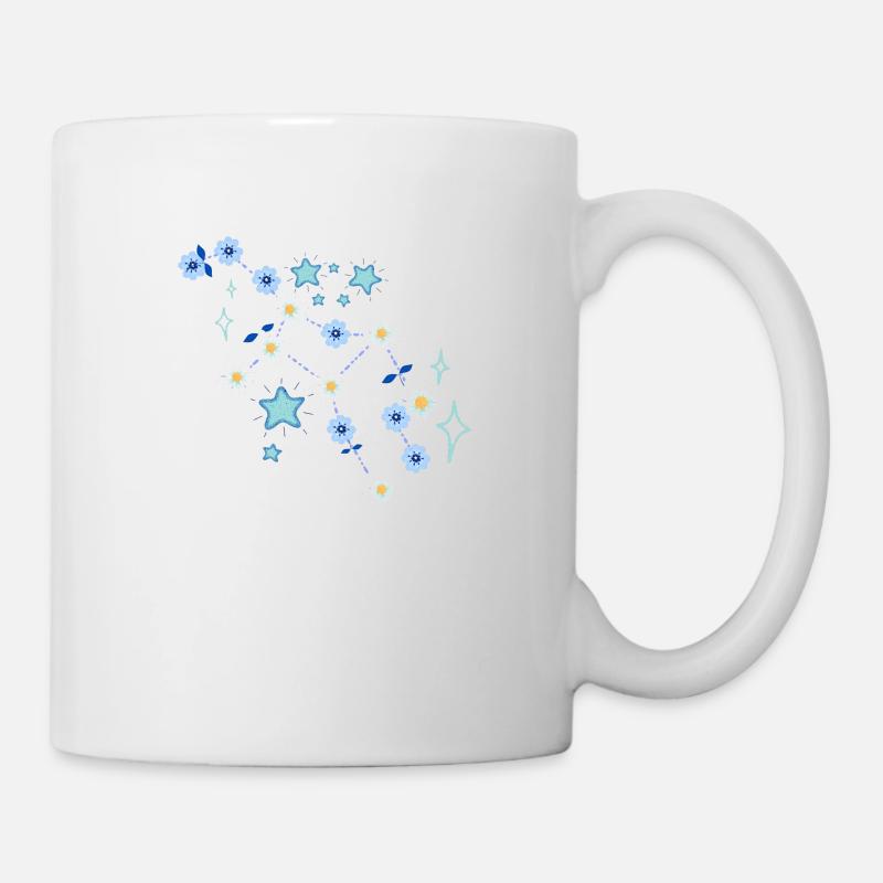 Blumen Sternbild blau - Tasse - Weiß