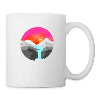 Landscape Digital Painting Sunset in the Mountain - Mug - white - Right