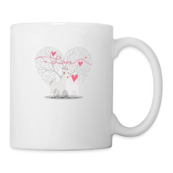 True Love illustré par d'adorables alpagas - Mug blanc - blanc - Droite