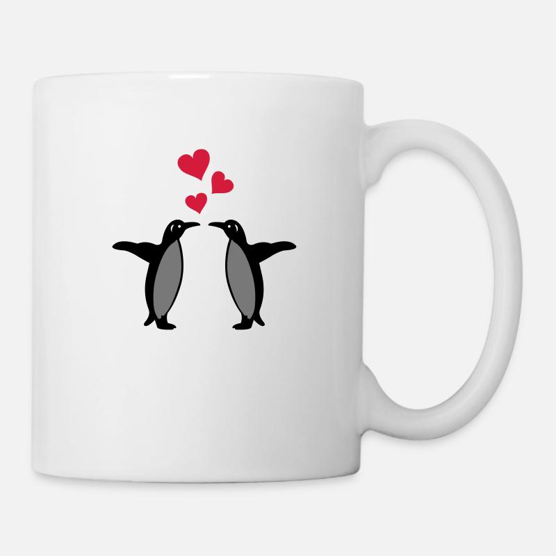 pinguine herzen - Tasse - Weiß