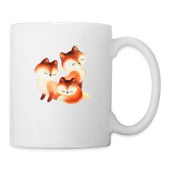 Fuchs Füchse Foxy Waldtier niedlich Rotfuchs süß - Tasse - Weiß - Rechts
