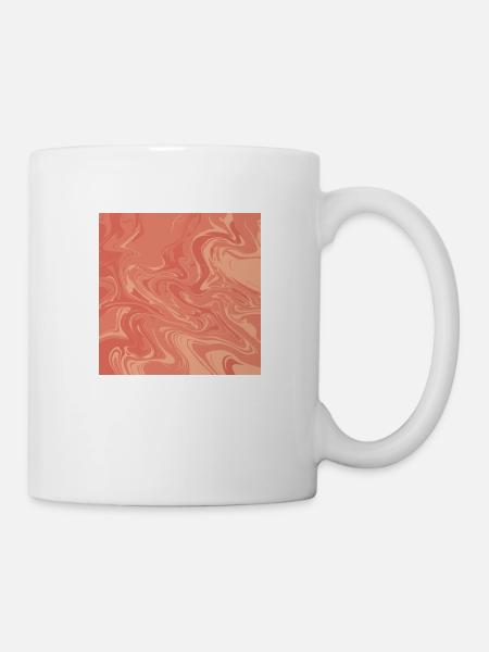 Orange Marmor - Tasse - Weiß