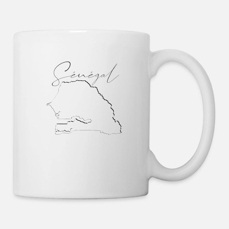 Carte du Sénégal - ombre FR - Mug blanc - blanc