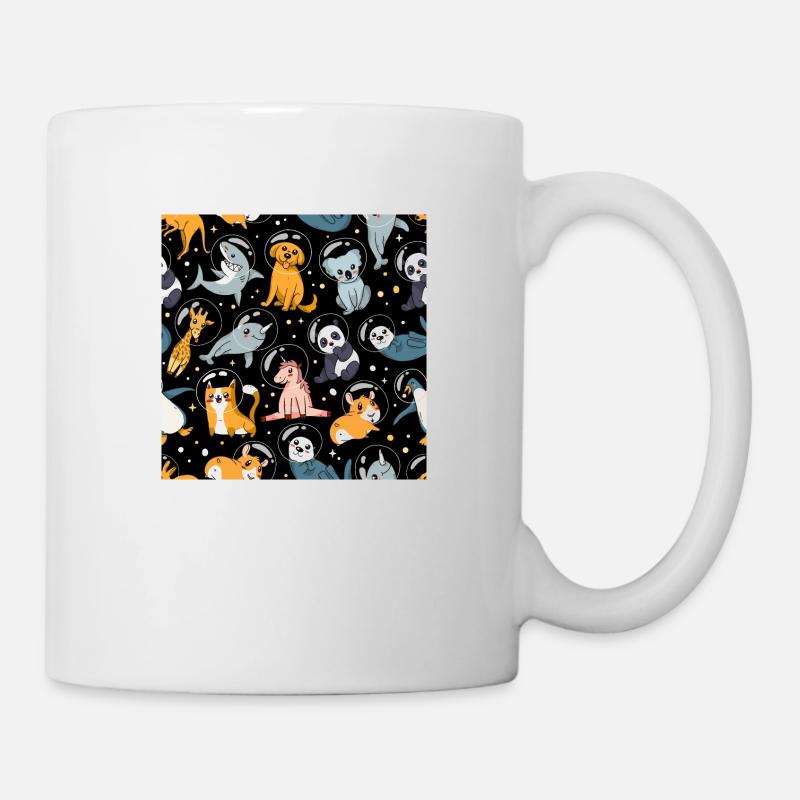 Animaux de l'espace, animaux dans l'espace, animaux astronautes - Mug blanc - blanc