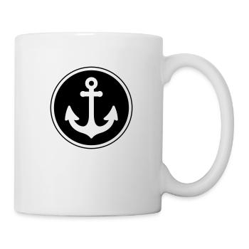 anker symbol icon circle - Mug - white - Right