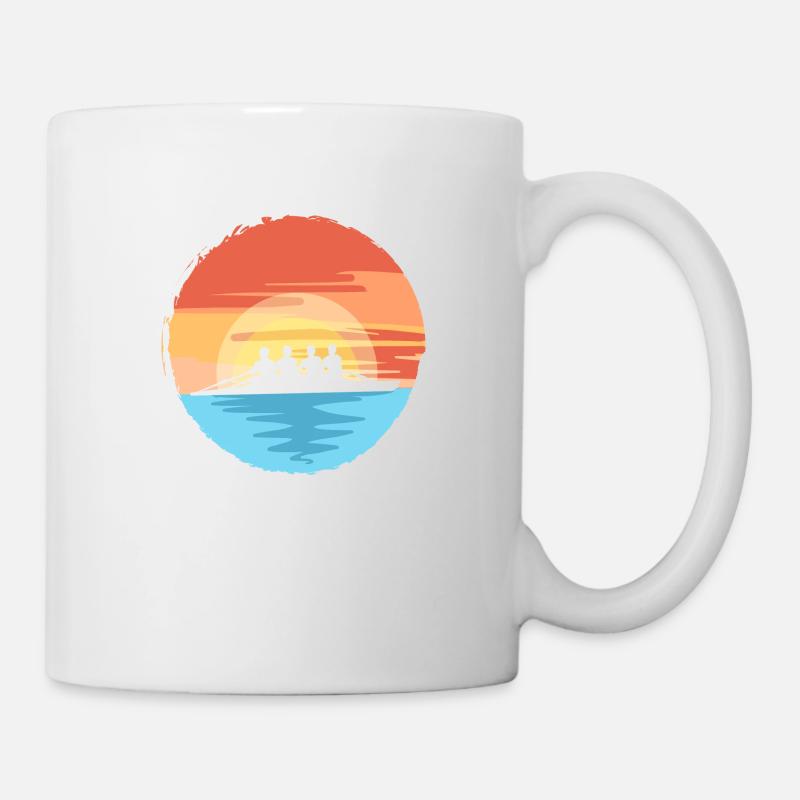 Cool Rowing Retro Sunset Rowers Paddleboard Canoe - Tasse - Weiß