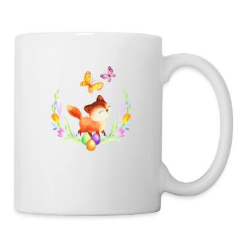 Easter fox spring spring flowers nature spring - Mug - white - Right