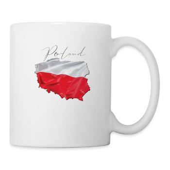 Poland Flag on the Poland Map EN - Mug - white - Right