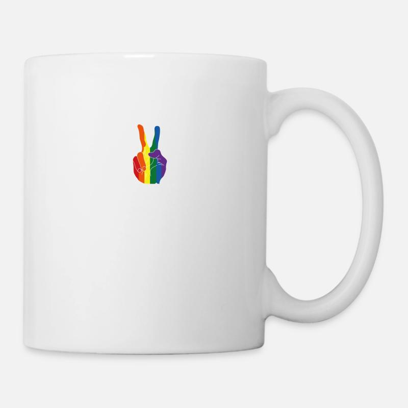 Peace Regenbogen - Tasse - Weiß