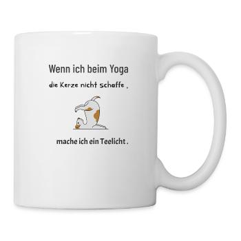 Hund beim Yoga - Tasse - Weiß - Rechts