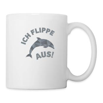 Delfin Ich Flippe Aus Lustiges Geschenk - Tasse - Weiß - Rechts