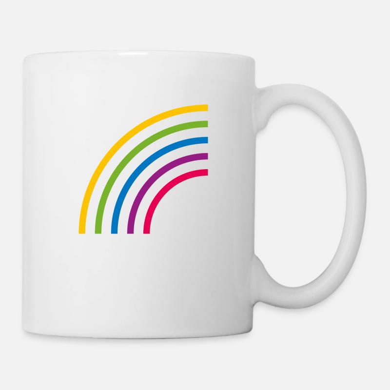 HALBER REGENBOGEN LINIEN - Tasse - Weiß