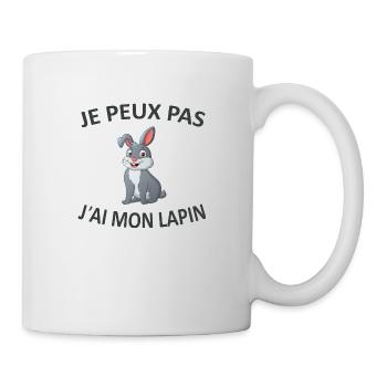 Je Peux Pas J'ai Mon Lapin - Mug blanc - blanc - Droite