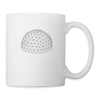 Geodätische Kuppel, Biosphäre, geometrische Linien - Tasse - Weiß - Rechts