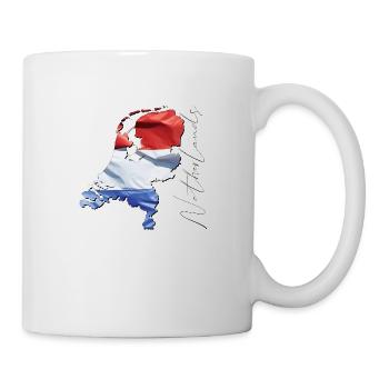 Niederlande | echte Flagge | Flag Map EN - Tasse - Weiß - Rechts