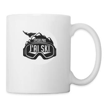 Je peux pas, j'ai ski - Mug blanc - blanc - Droite