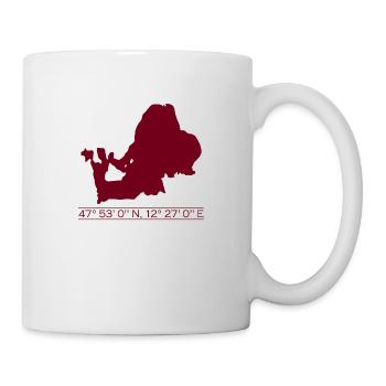 Chiemsee | Koordinaten | Dunkelrot - Tasse - Weiß - Rechts