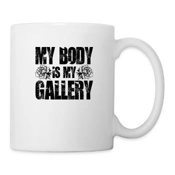 Tattoo Körperkunst Spruch Geschenk Tätowiert - Tasse - Weiß - Rechts