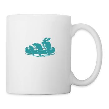 Kanu Biber Bär Elch Kanufahren Kanada Geschenkidee - Tasse - Weiß - Rechts