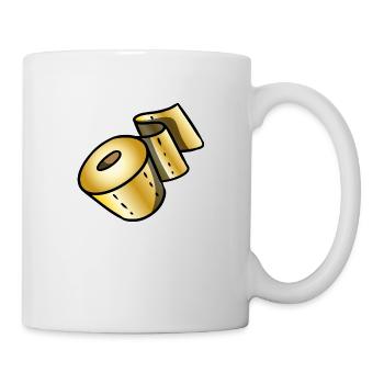 Goldene Klopapierrolle Glücksbringer Corona Scherz - Tasse - Weiß - Rechts