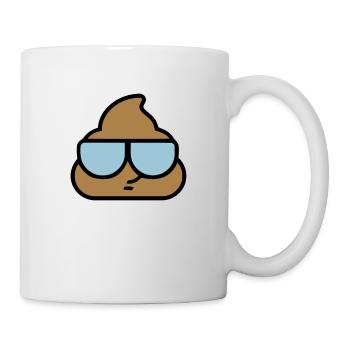 Emoji poop coole Gläser - Tasse - Weiß - Rechts