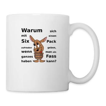Süße Maus SIX PACK FASS - Lustig Witzig Humor Diät - Tasse - Weiß - Rechts