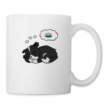 A cute border collie puppy who dreams of sheep. - Mug - white - Right