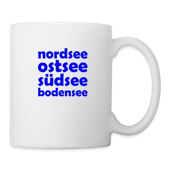 Bodensee - Südsee - Ostsee - Nordsee - Konstanz - Tasse - Weiß - Rechts