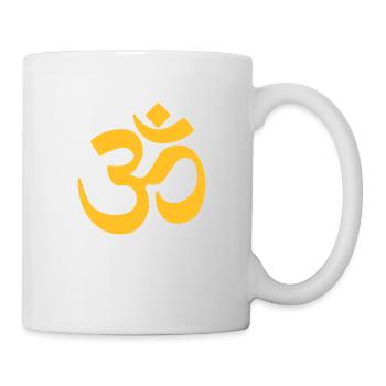 om sign chakra mandala yoga love energy yellow - Mug - white - Right