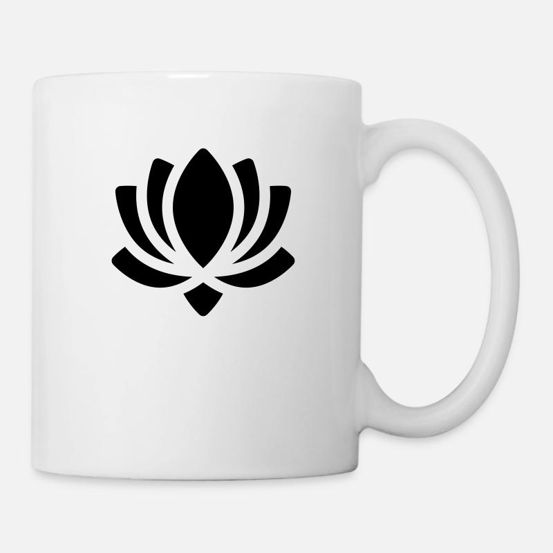 lotus blume yoga einfache Form Symbol chakra - Tasse - Weiß