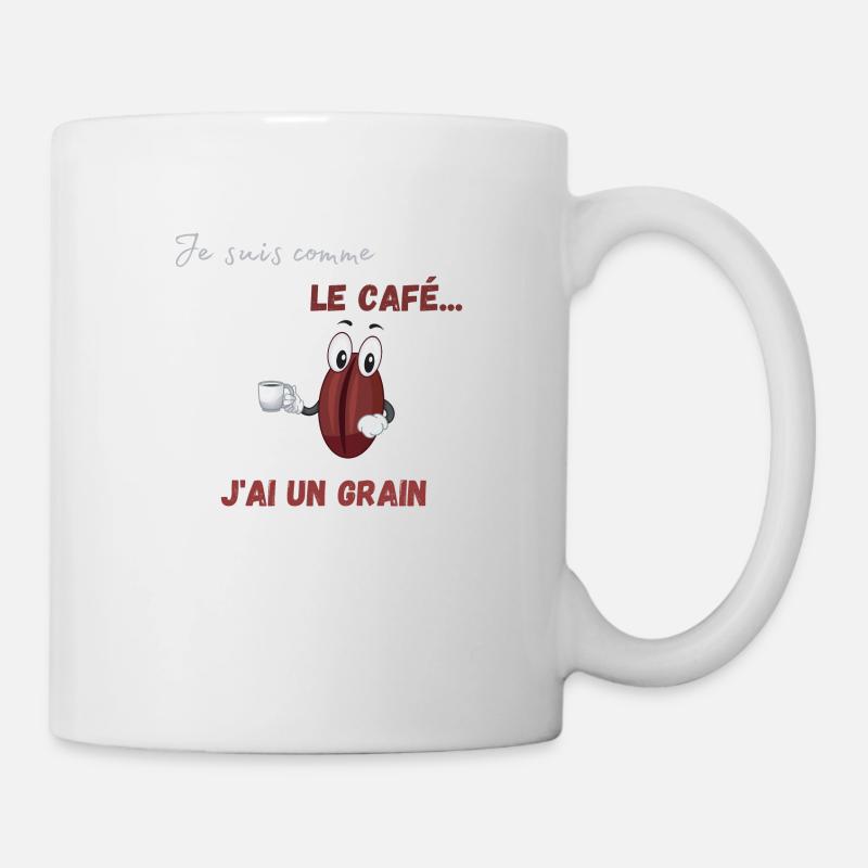 Grain de café ou grain de folie - Mug blanc - blanc