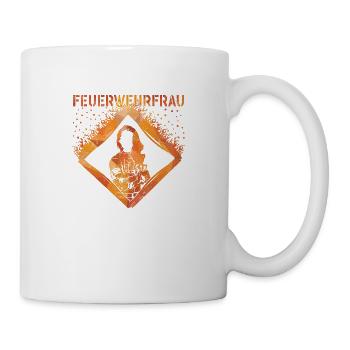 Feuerwehrfrau Feuerwehr - Tasse - Weiß - Rechts