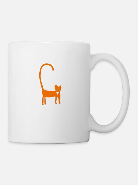 Katze in orange - Tasse - Weiß