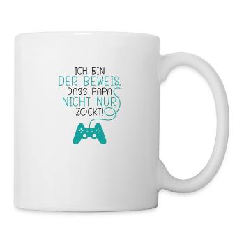 Papa Zocken Gamer Nerd Geschenk Spiel - Tasse - Weiß - Rechts