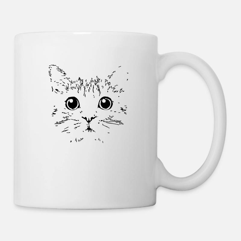 cat head - Mug - white