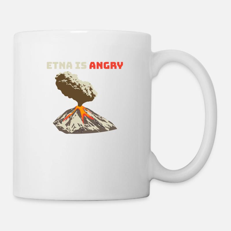 L’Etna est en colère, coulée de lave, éruption volcanique - Mug blanc - blanc