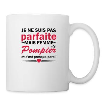 pas parfaite mais femme de pompier - Mug blanc - blanc - Droite